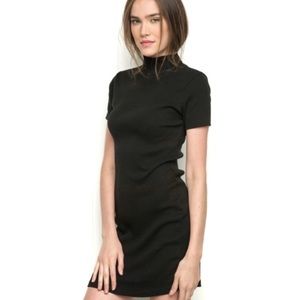 short black turtleneck dress